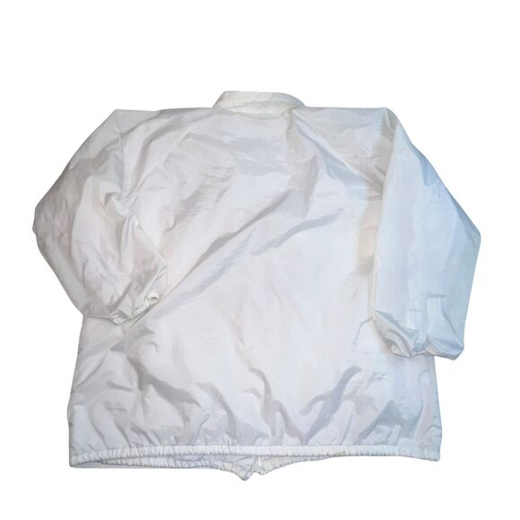 Vintage 90s White Windbreaker Women 1X Lined Grandmacore Y2K Jacket Snap Buttons - Picture 5 of 10